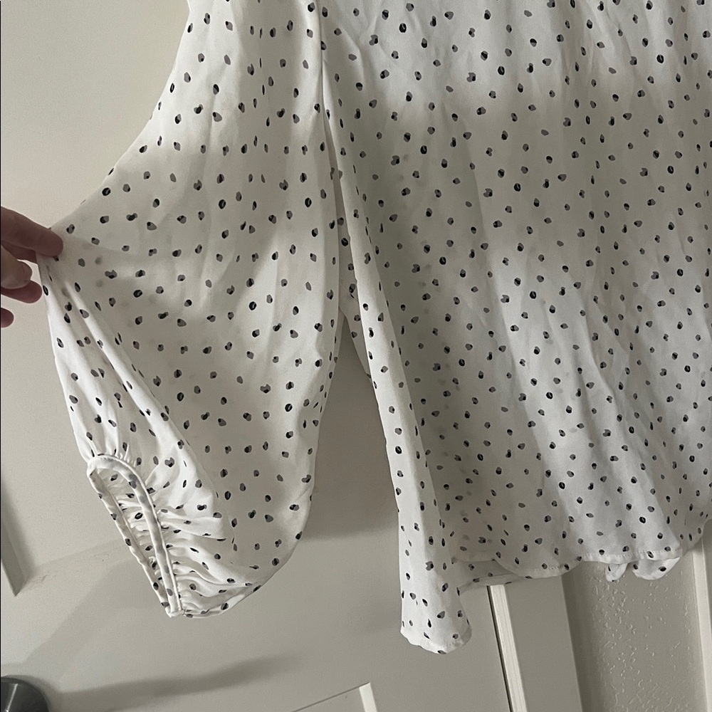 LUSH White Polka Dot Blouse - Picture 6 of 6
